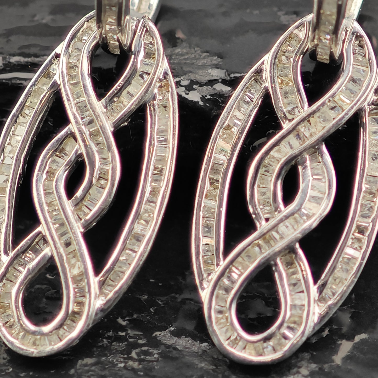 Diamond Sterling Silver Latch Back Earrings ER3100