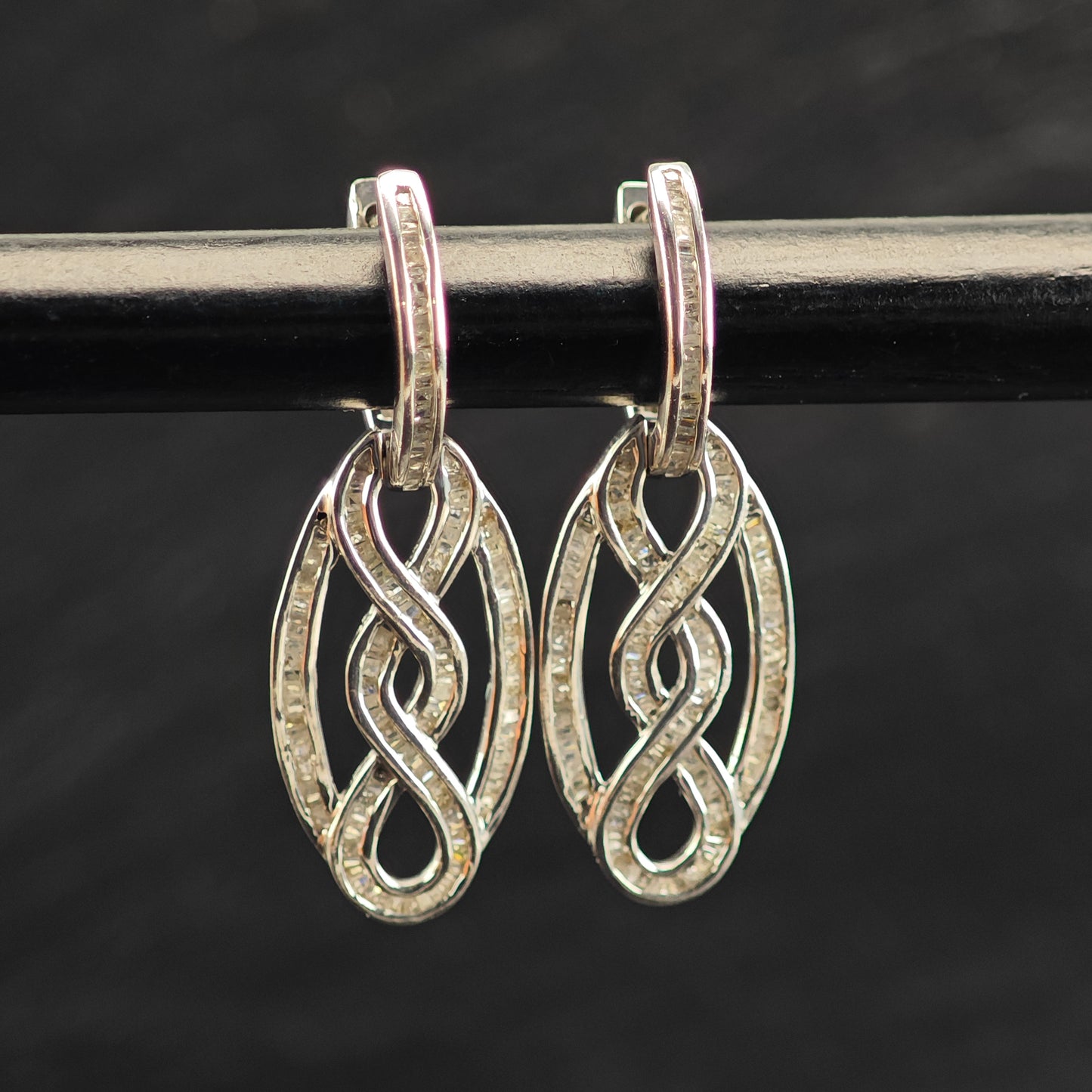 Diamond Sterling Silver Latch Back Earrings ER3100