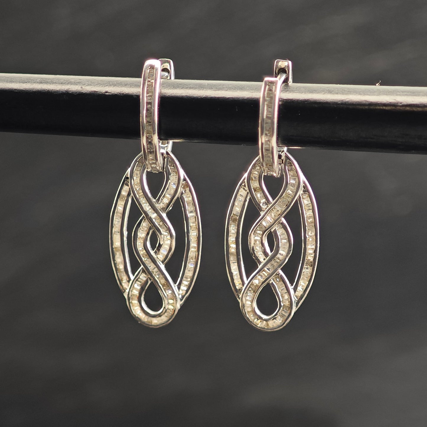Diamond Sterling Silver Latch Back Earrings ER3100
