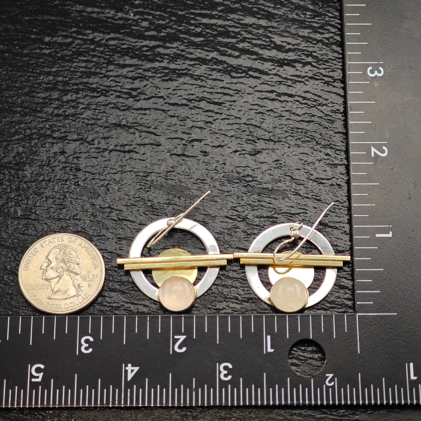Studio Rose Quartz Gold Filled Sterling Silver Hook/Dangle Earrings ER3086