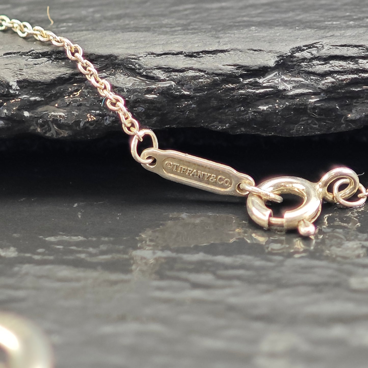 Vintage Tiffany Gold Tone Infinity Rings, Sterling Silver Necklace N2711