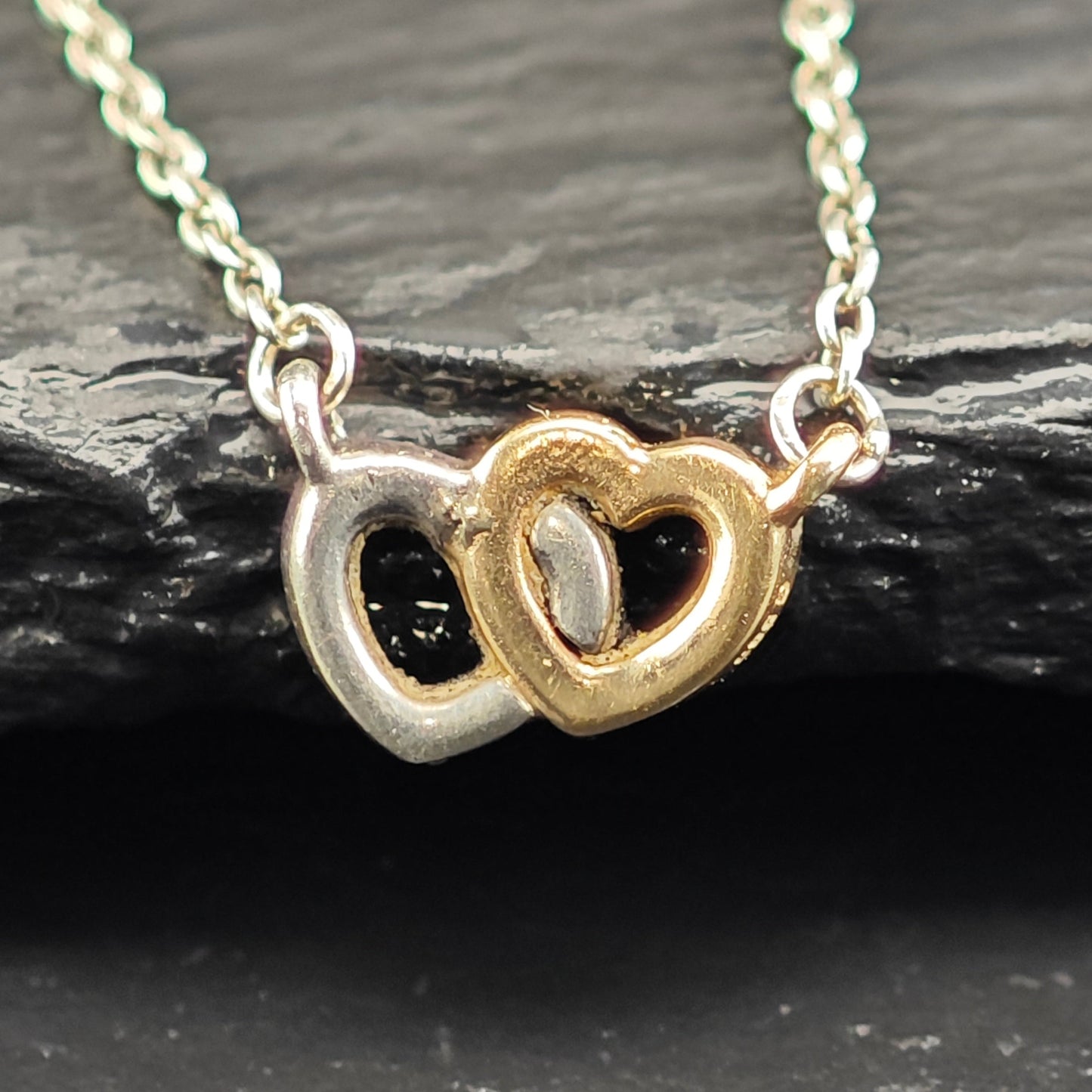Pandora Gold Tone Hearts, Minimalist Sterling Silver Necklace N2713