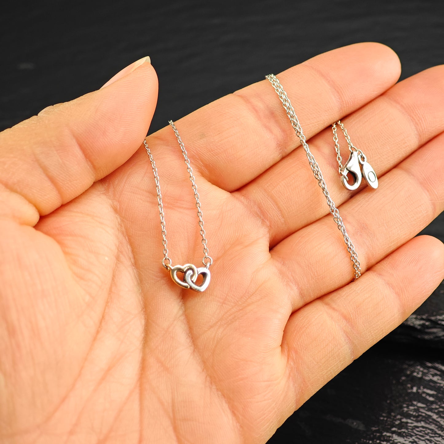 Pandora Gold Tone Hearts, Minimalist Sterling Silver Necklace N2713