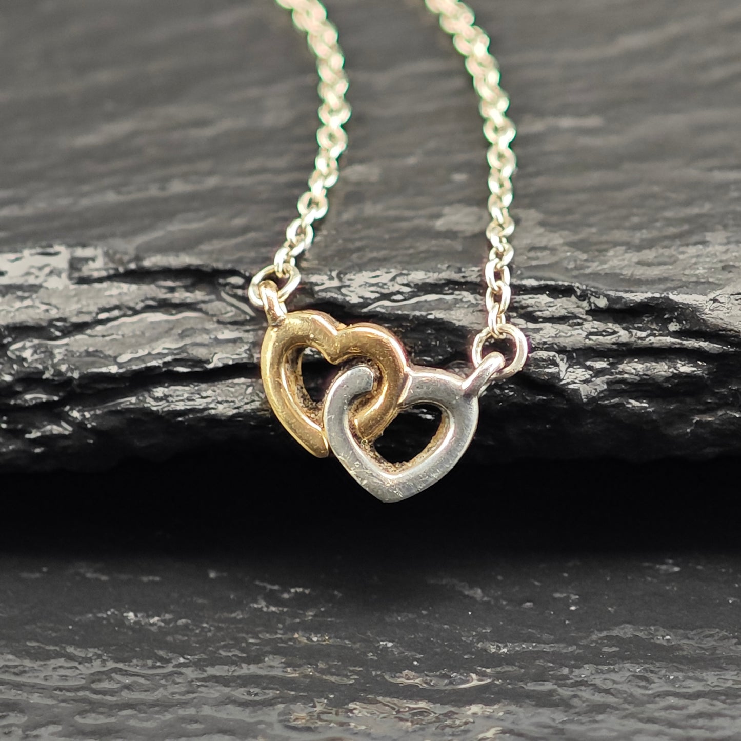 Pandora Gold Tone Hearts, Minimalist Sterling Silver Necklace N2713