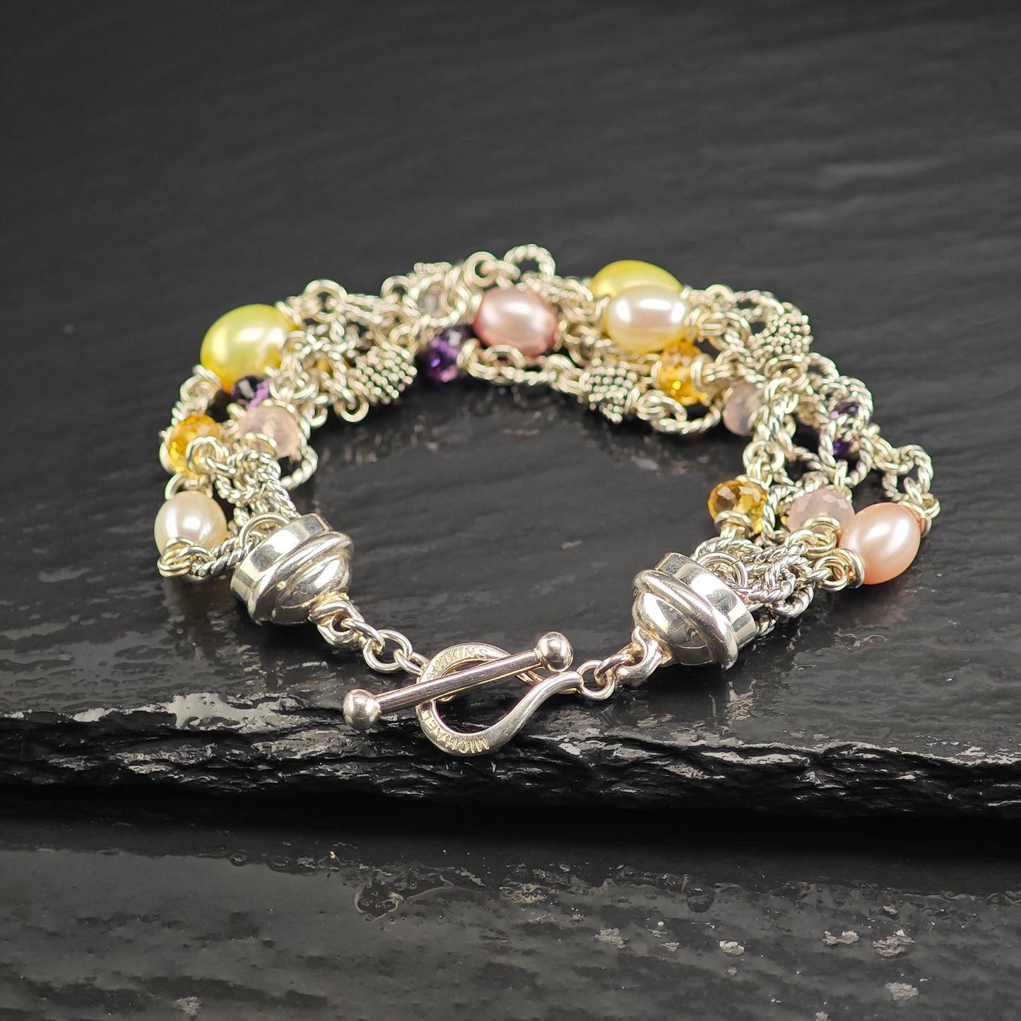 Michael Dawkins Multi-strand Bracelet Sterling Silver 6 1/2" BR3106Dor