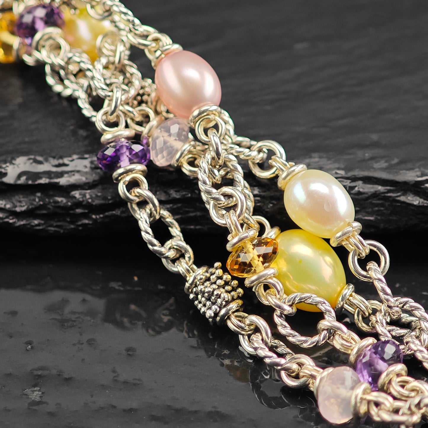 Michael Dawkins Multi-strand Bracelet Sterling Silver 6 1/2" BR3106Dor