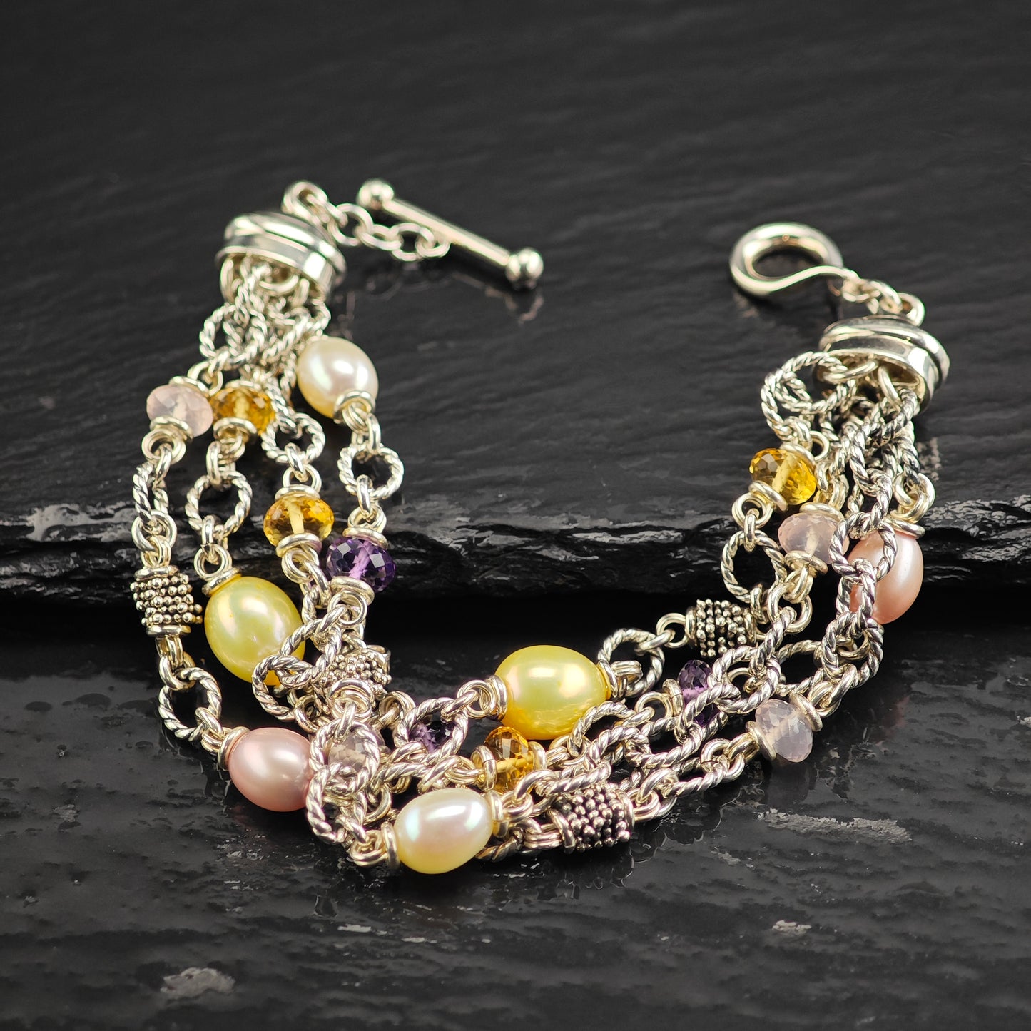 Michael Dawkins Multi-strand Bracelet Sterling Silver 6 1/2" BR3106Dor