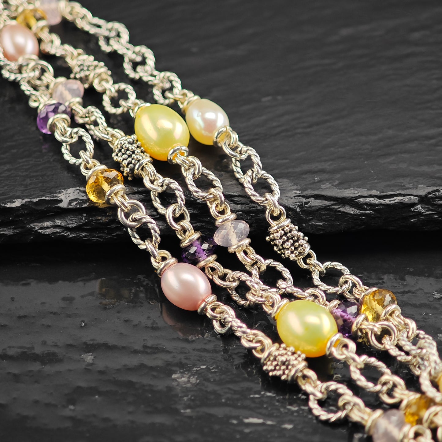 Michael Dawkins Multi-strand Bracelet Sterling Silver 6 1/2" BR3106Dor