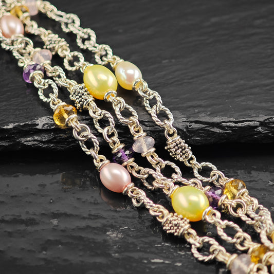 Michael Dawkins Multi-strand Bracelet Sterling Silver 6 1/2" BR3106Dor