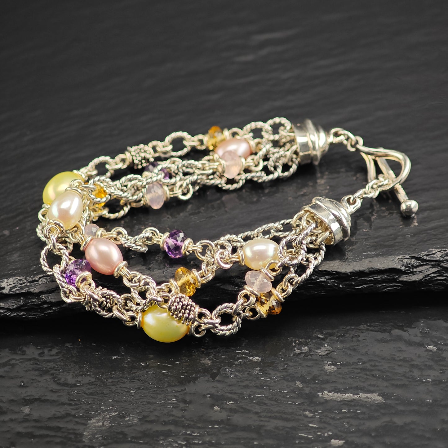 Michael Dawkins Multi-strand Bracelet Sterling Silver 6 1/2" BR3106Dor