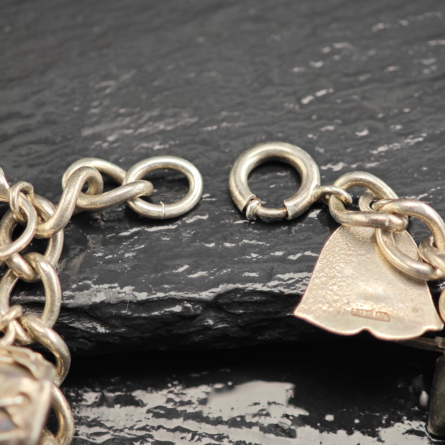 WWII & SW Charm Bracelet Sterling Silver Sz 7 1/4" BR3108