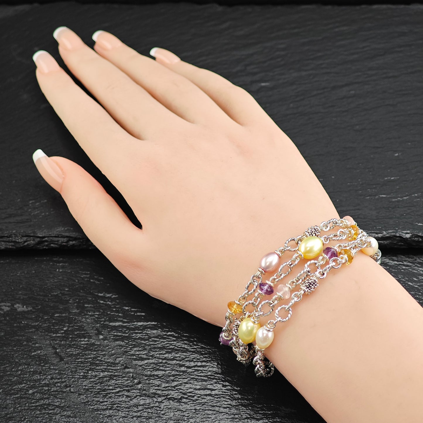 Michael Dawkins Multi-strand Bracelet Sterling Silver 6 1/2" BR3106Dor