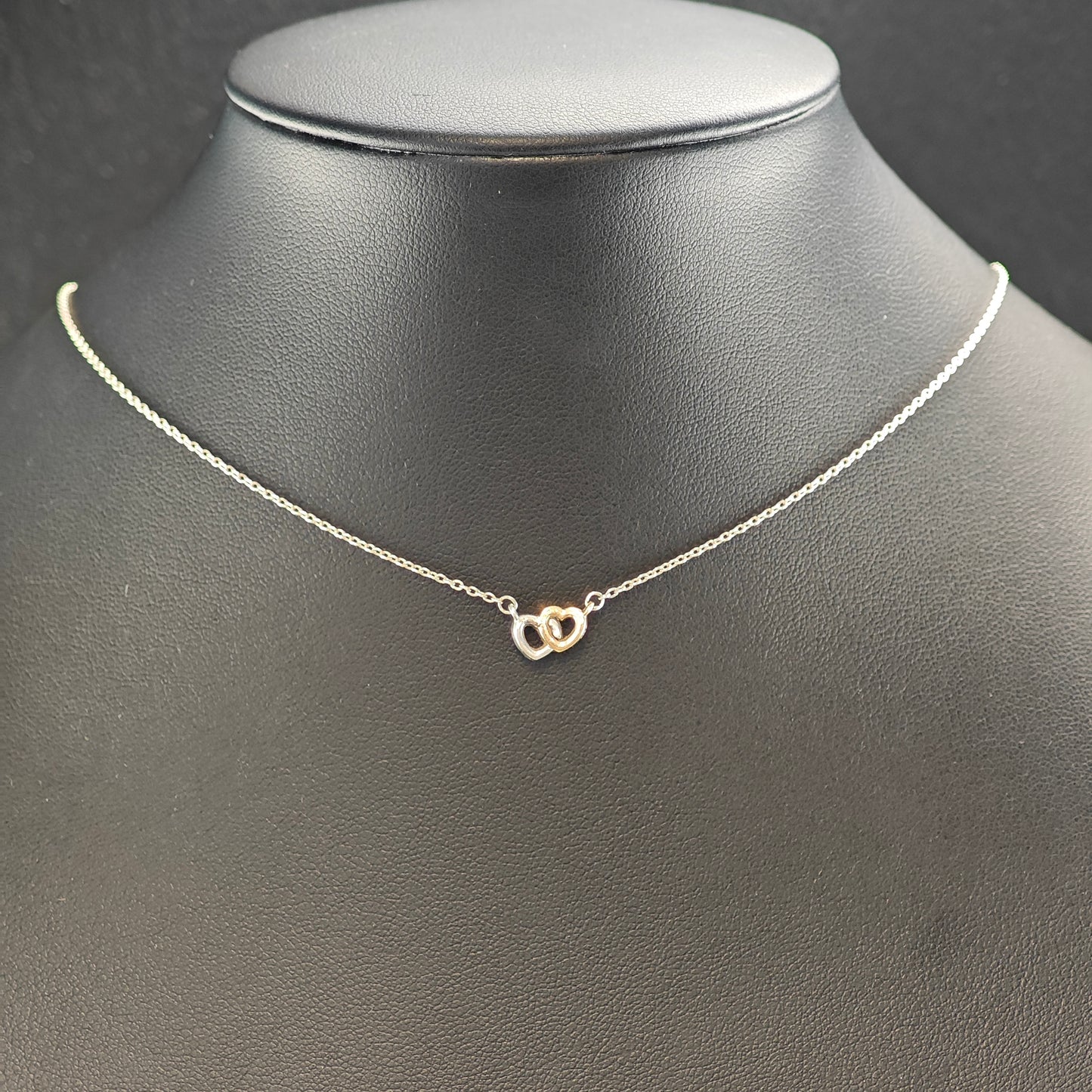 Pandora Gold Tone Hearts, Minimalist Sterling Silver Necklace N2713