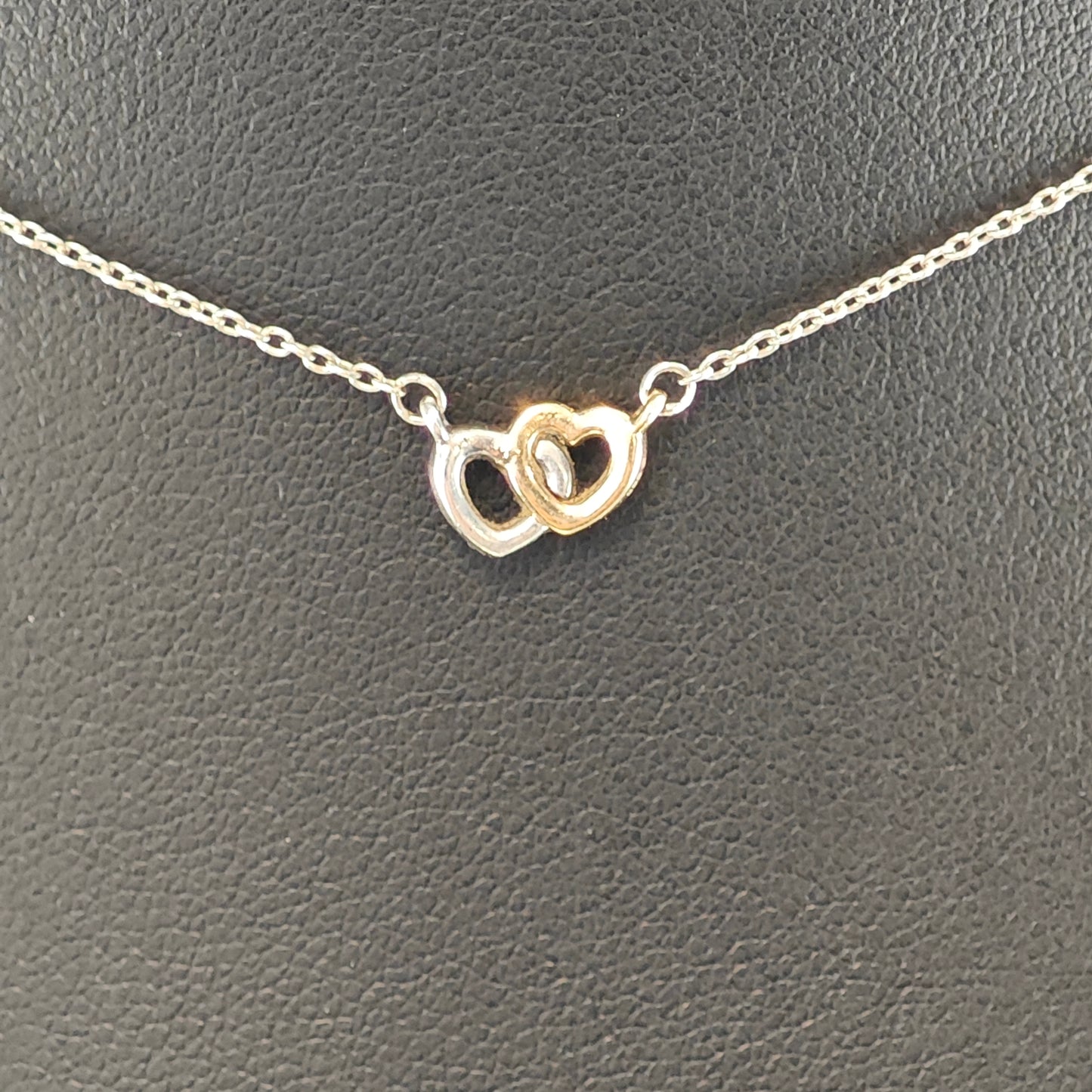Pandora Gold Tone Hearts, Minimalist Sterling Silver Necklace N2713