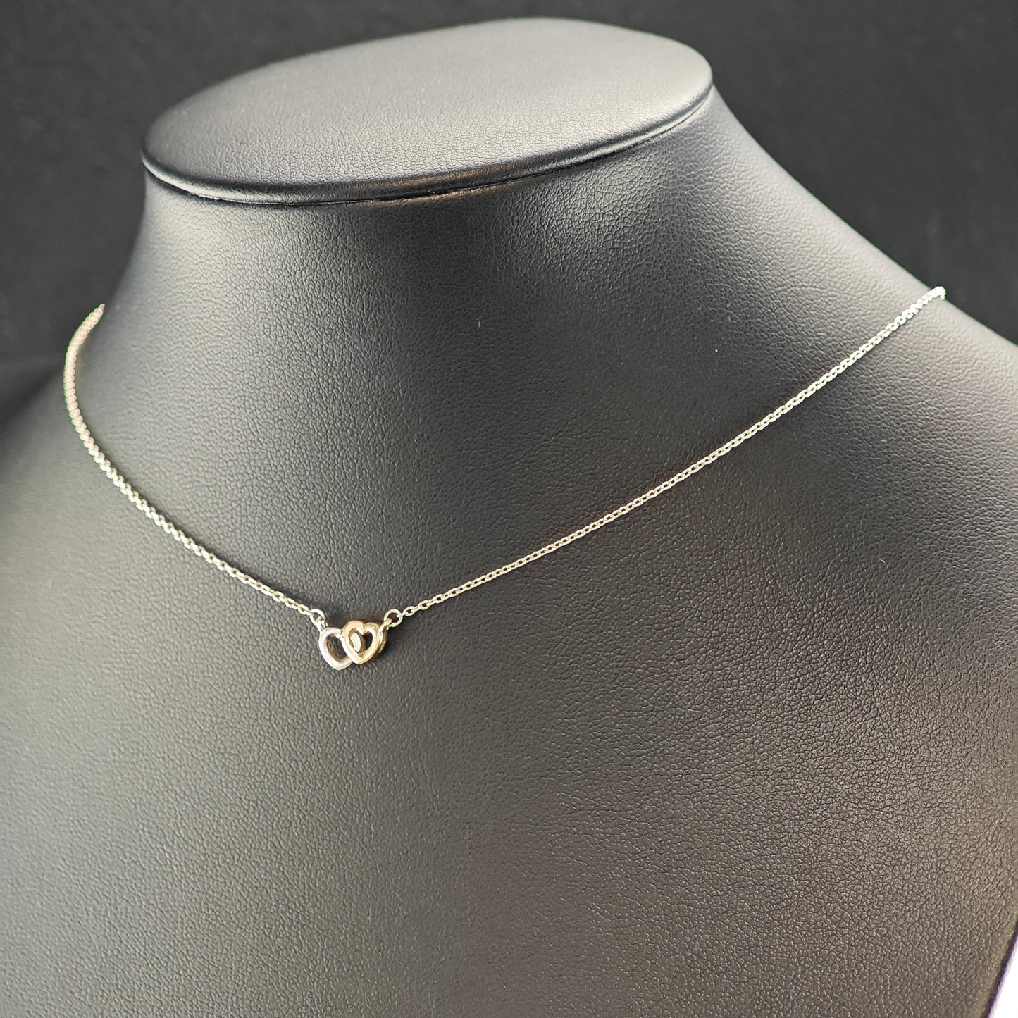Pandora Gold Tone Hearts, Minimalist Sterling Silver Necklace N2713