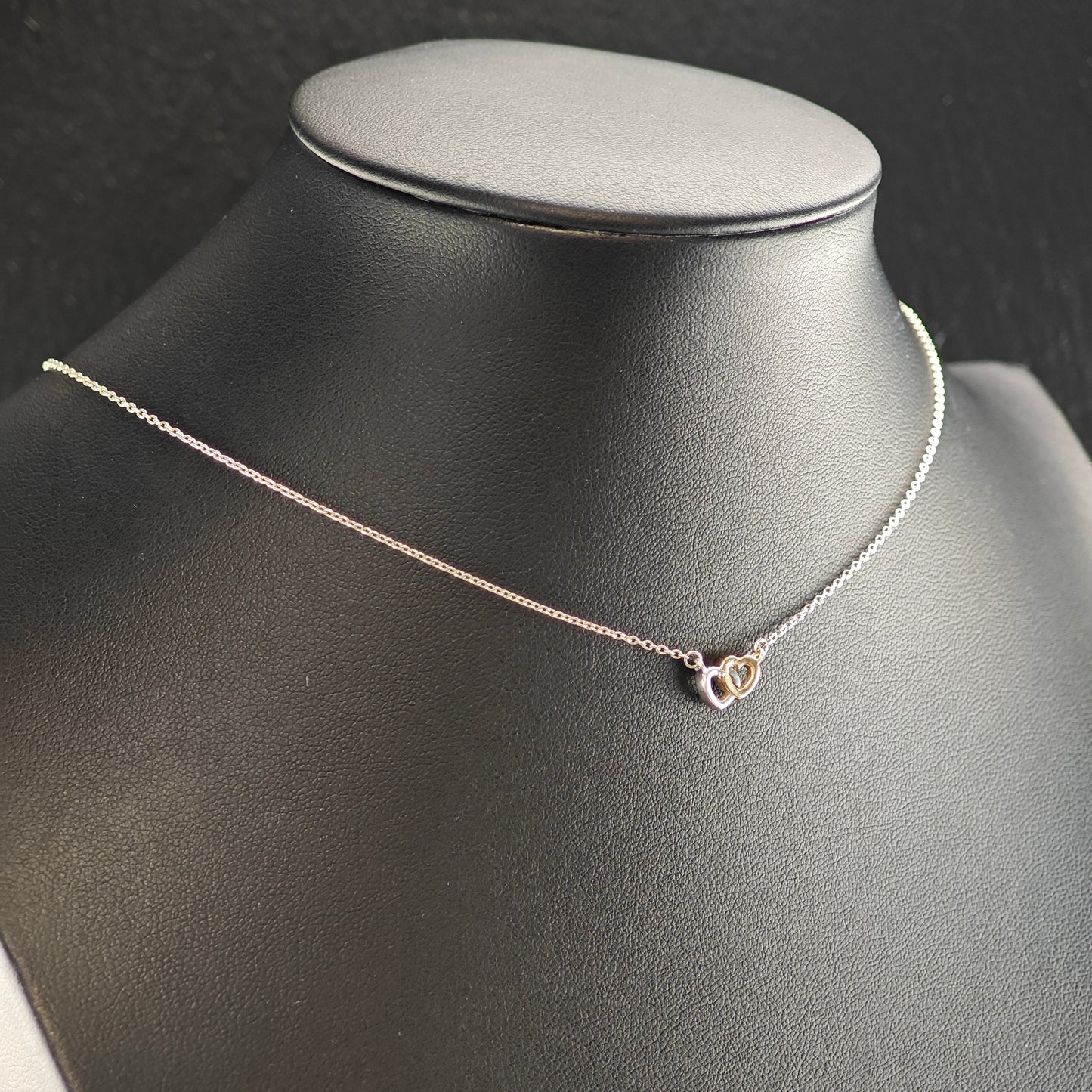 Pandora Gold Tone Hearts, Minimalist Sterling Silver Necklace N2713