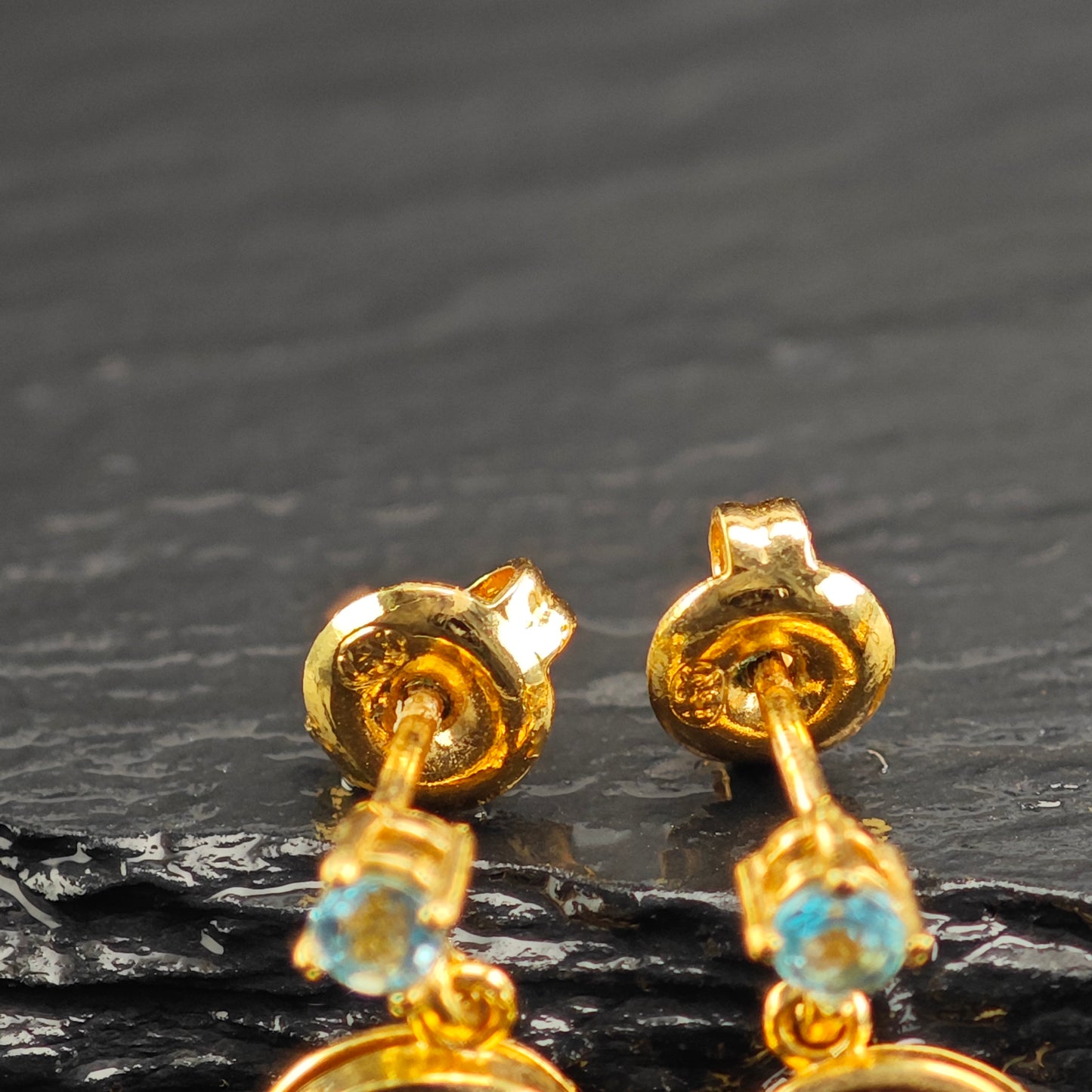 Druzy, Topaz Gold Plated Pendant and Earring Sterling Silver Set MISC0371