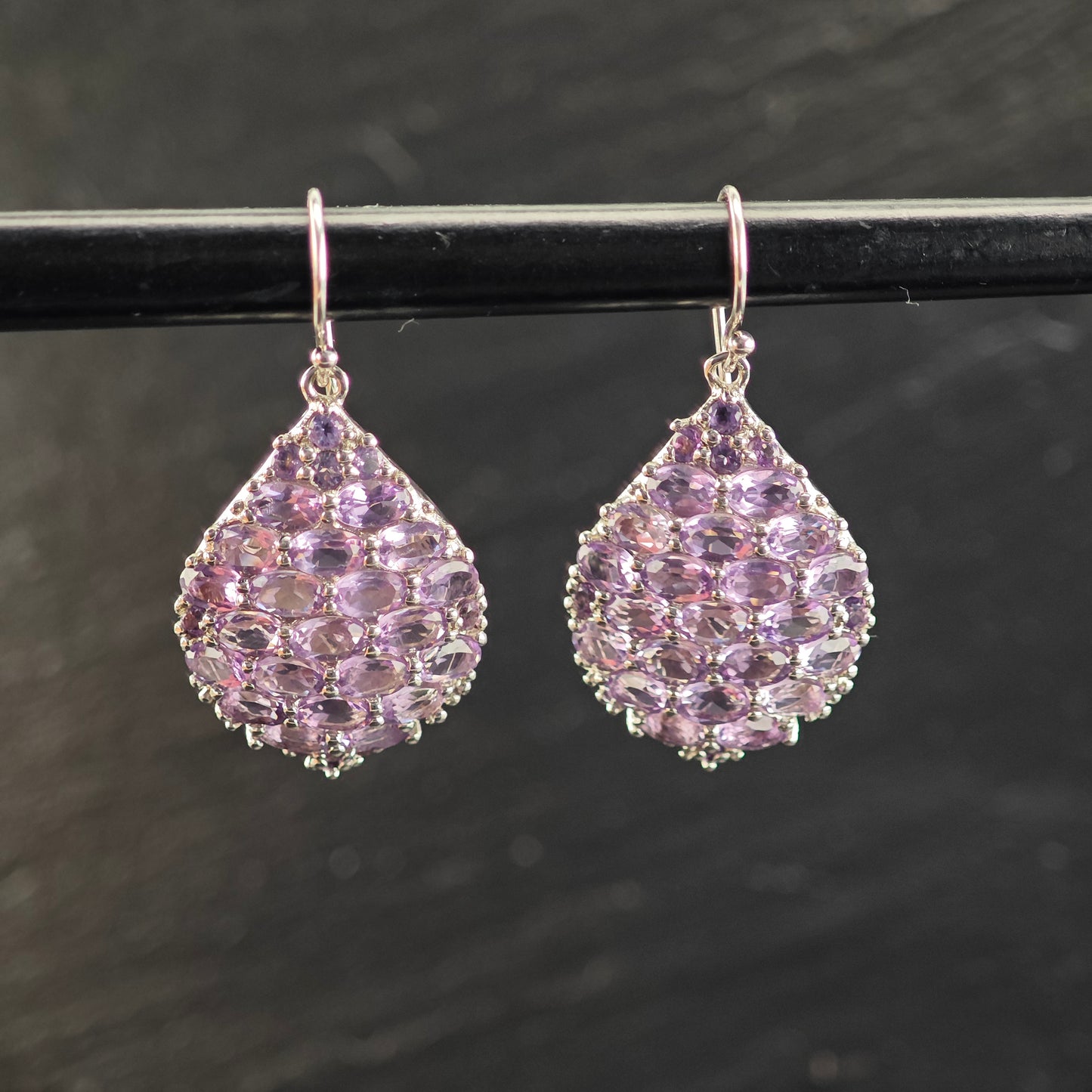 Amethyst Cluster Pendant and Earring Set Sterling Silver MISC0372