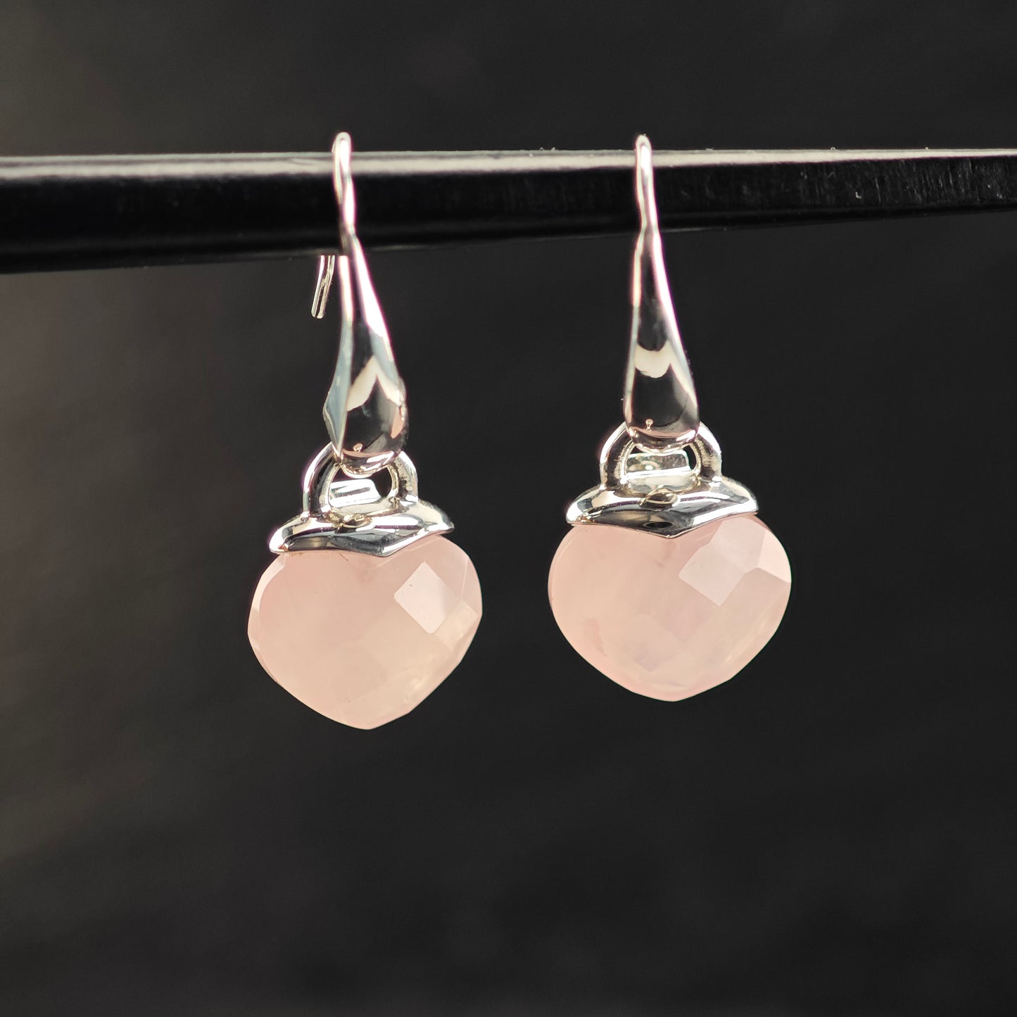 Elle Pink Quartz, Ruby Set Sterling Silver Necklace and Earrings MISC0376