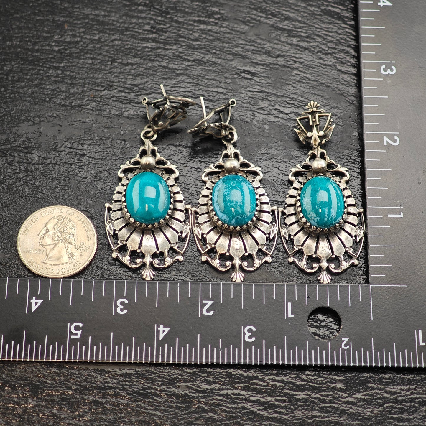 Enamel Painted Copper, Oval Set of Sterling Silver Pendant and Earrings MISC0377