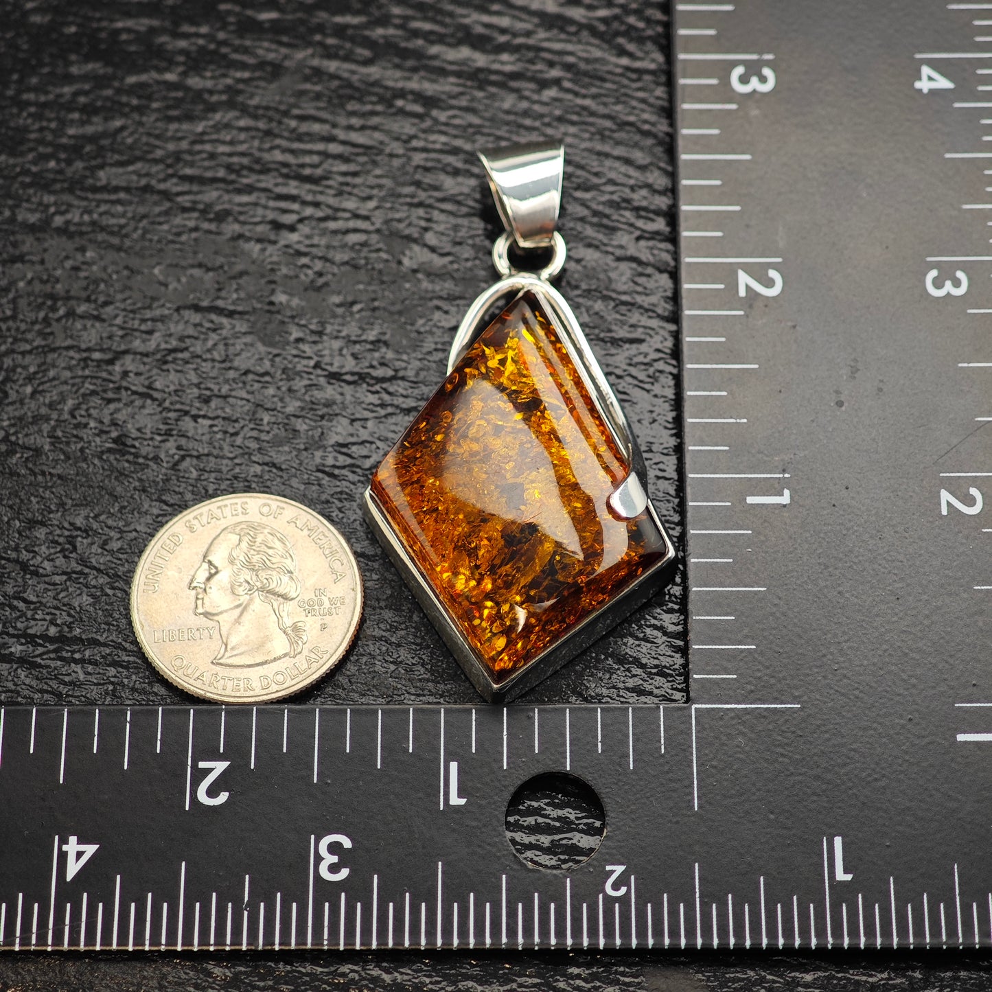 Choice of Amber Sterling Silver Pendant P3011