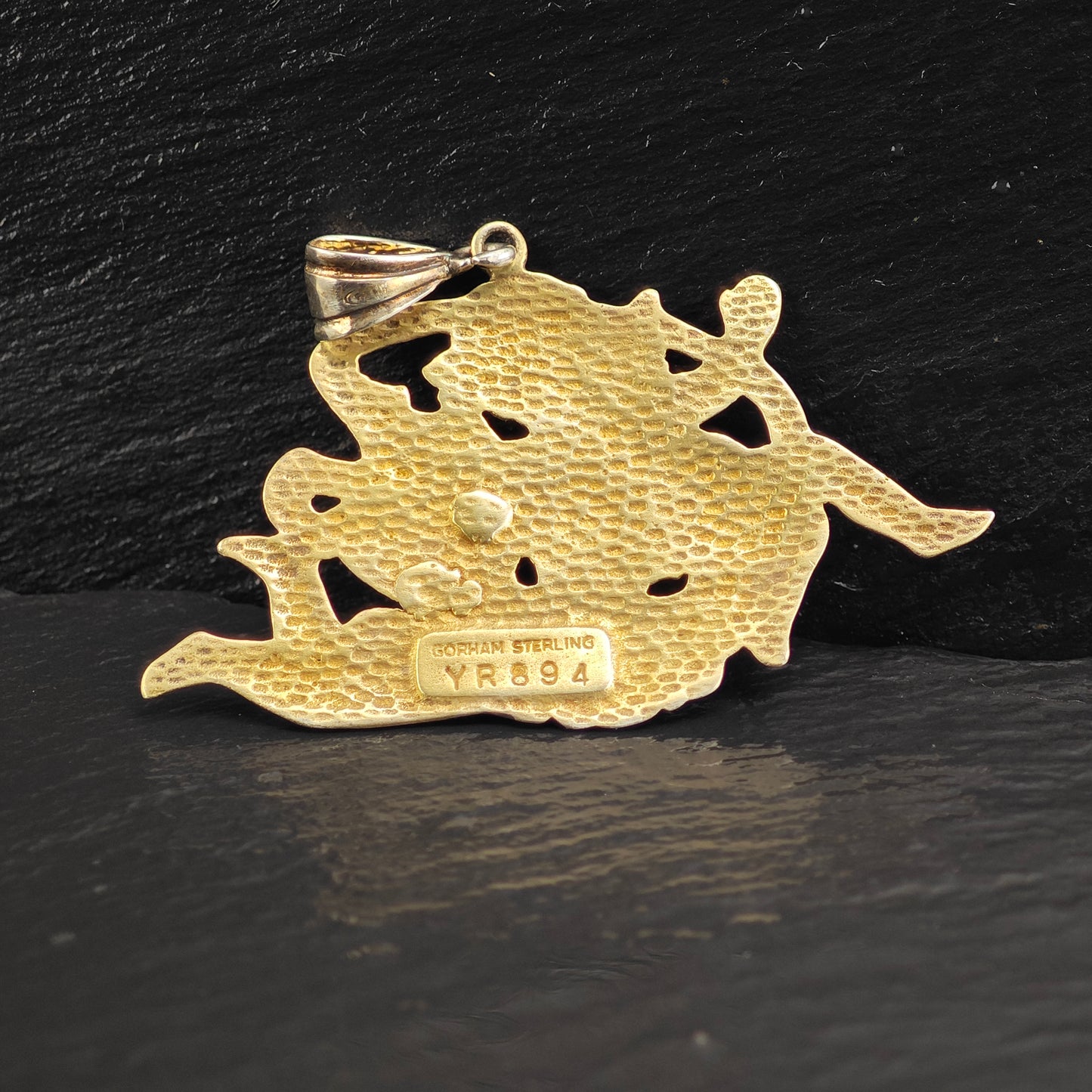 Gorham Cherub Gold Plated Pendant Sterling Silver P3008
