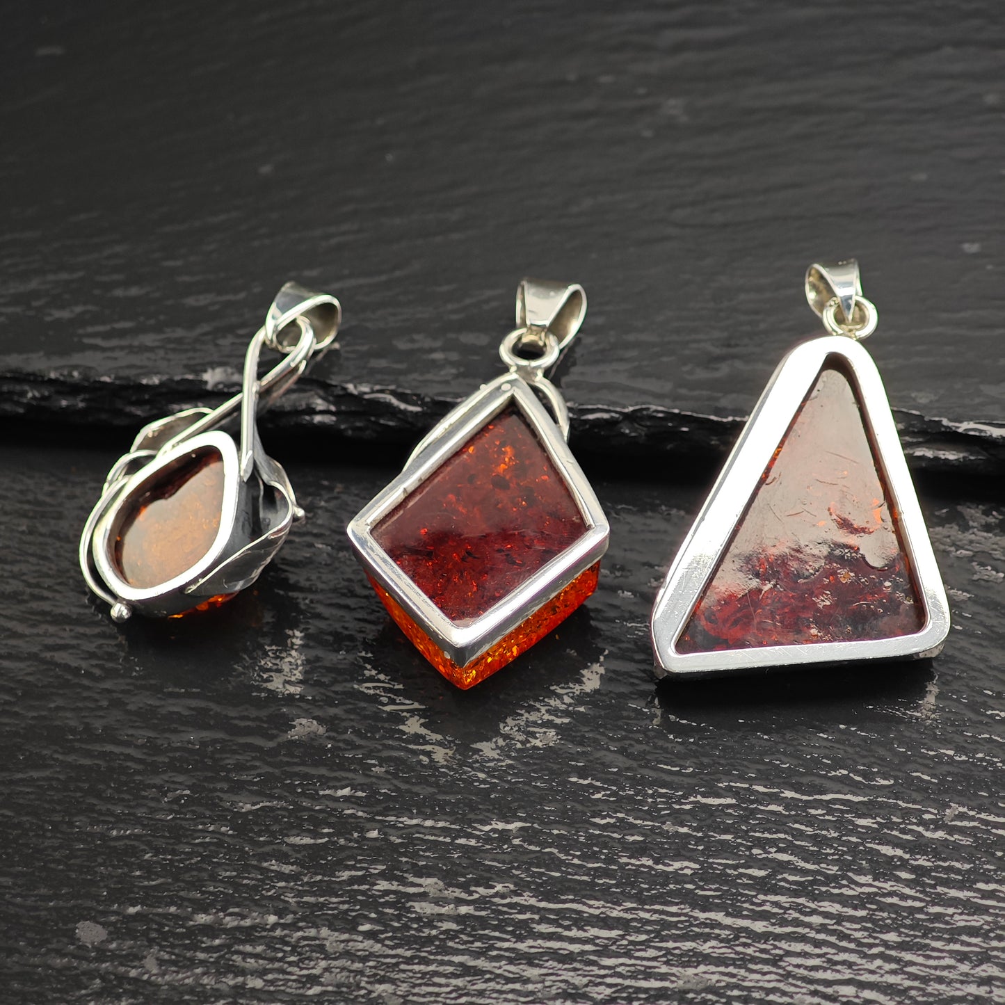 Choice of Amber Sterling Silver Pendant P3011