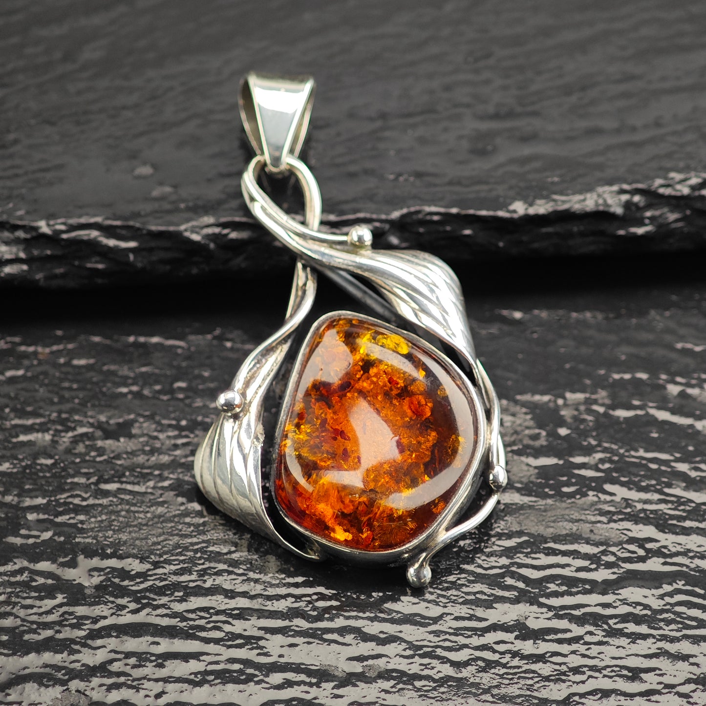 Choice of Amber Sterling Silver Pendant P3011