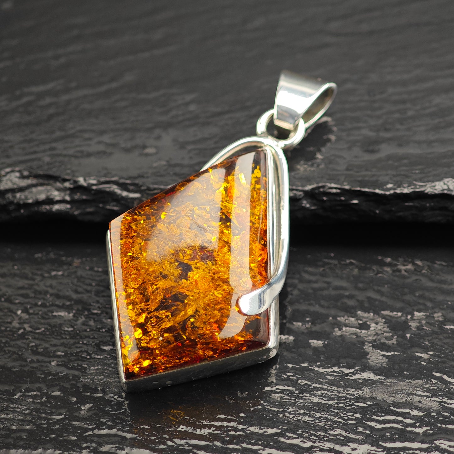 Choice of Amber Sterling Silver Pendant P3011