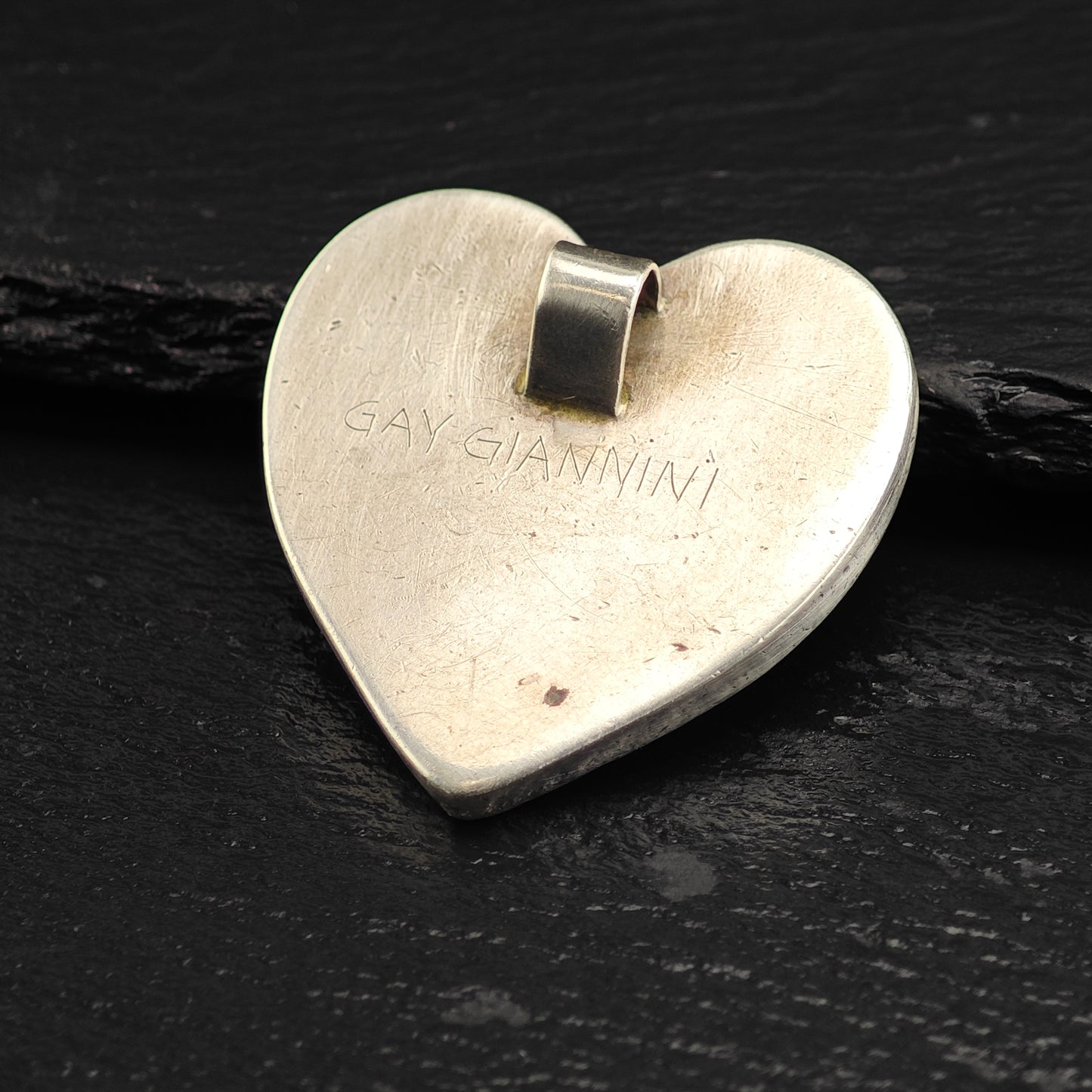 Gay Giannini Cloisonne Enamel Heart Pendant Sterling Silver P3012