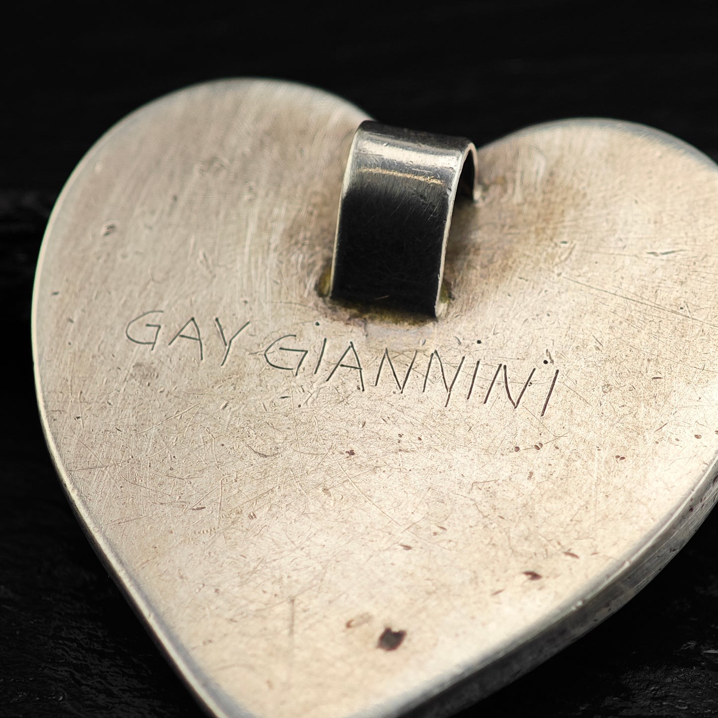 Gay Giannini Cloisonne Enamel Heart Pendant Sterling Silver P3012