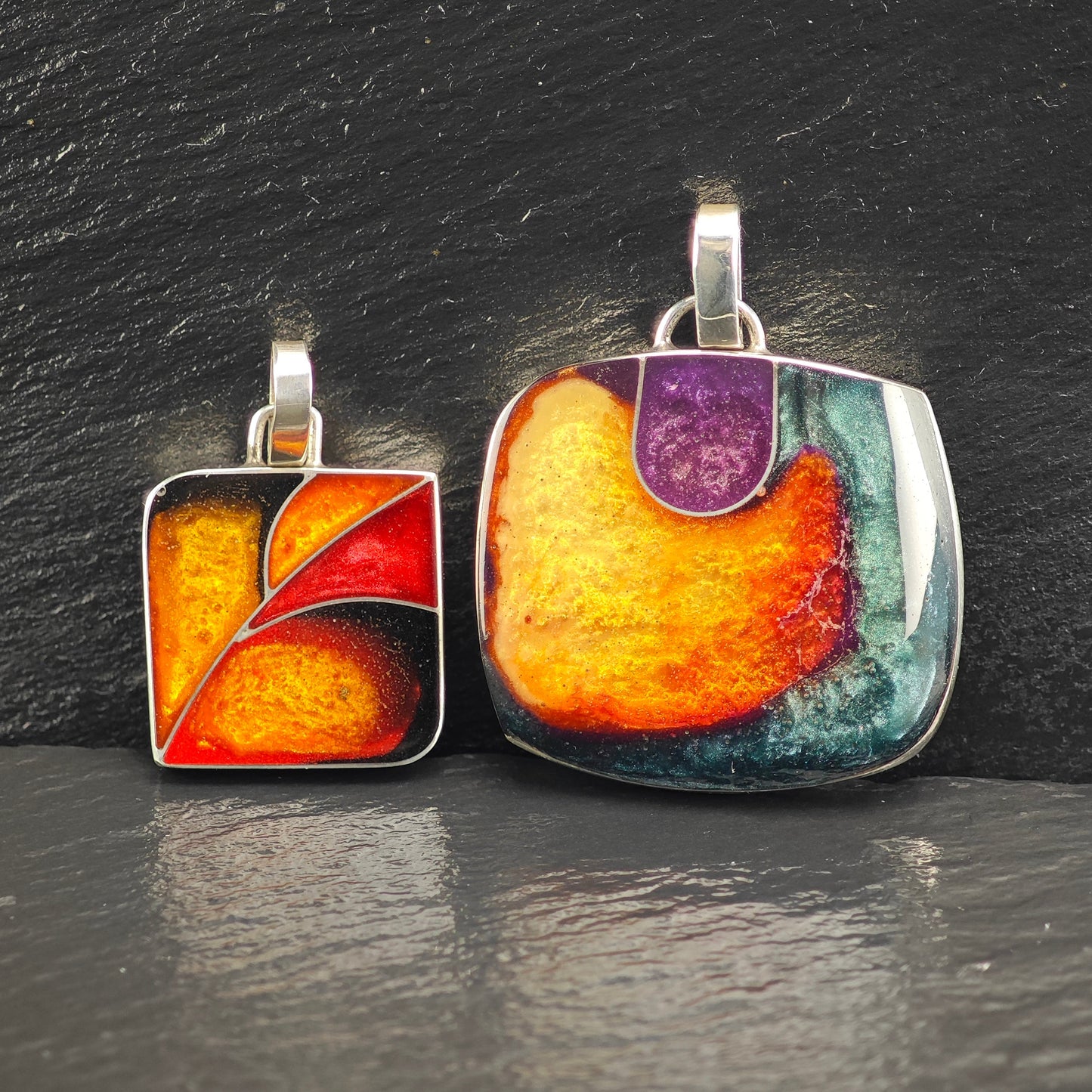 Choice of Resin Inlay Sterling Silver Pendants P3014