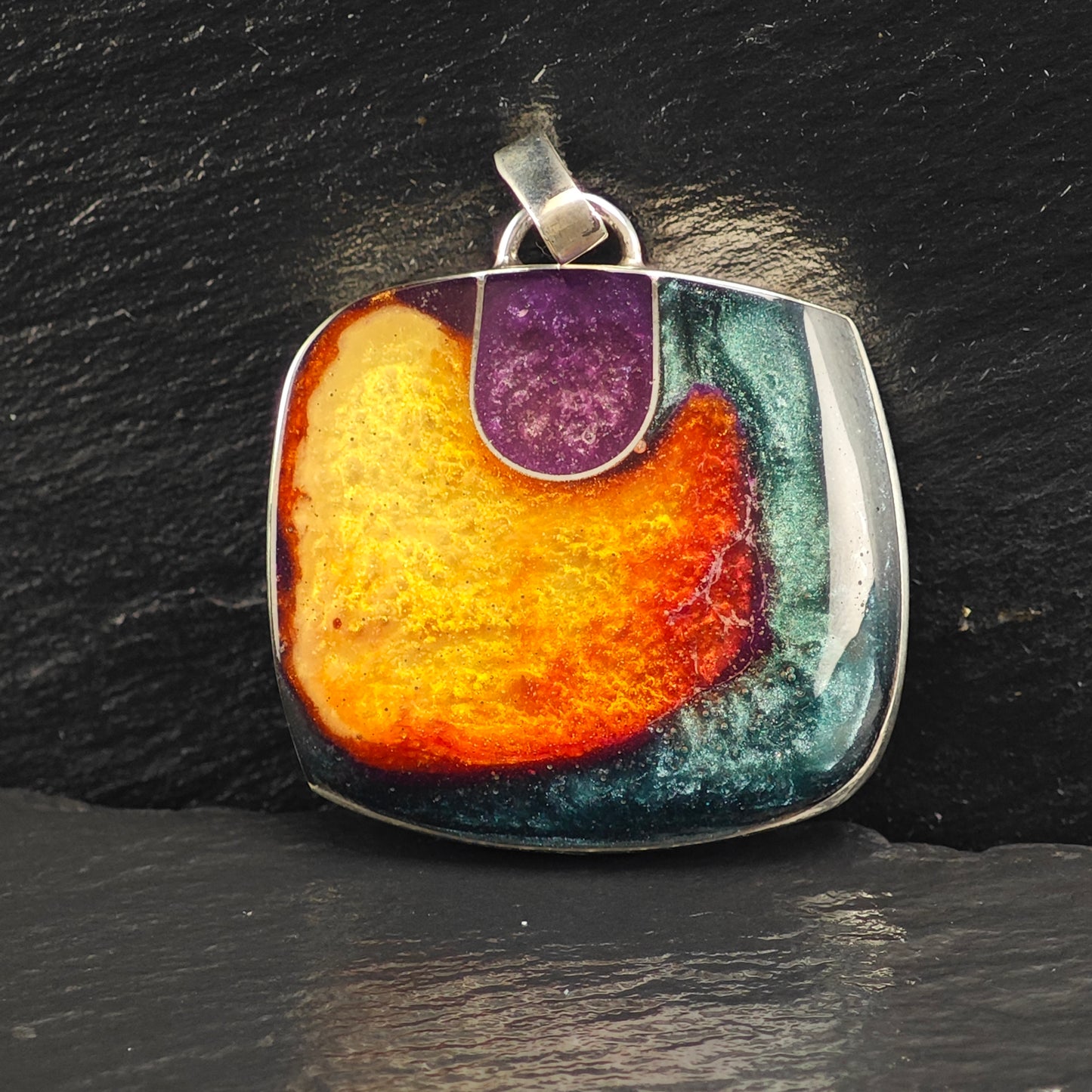 Choice of Resin Inlay Sterling Silver Pendants P3014
