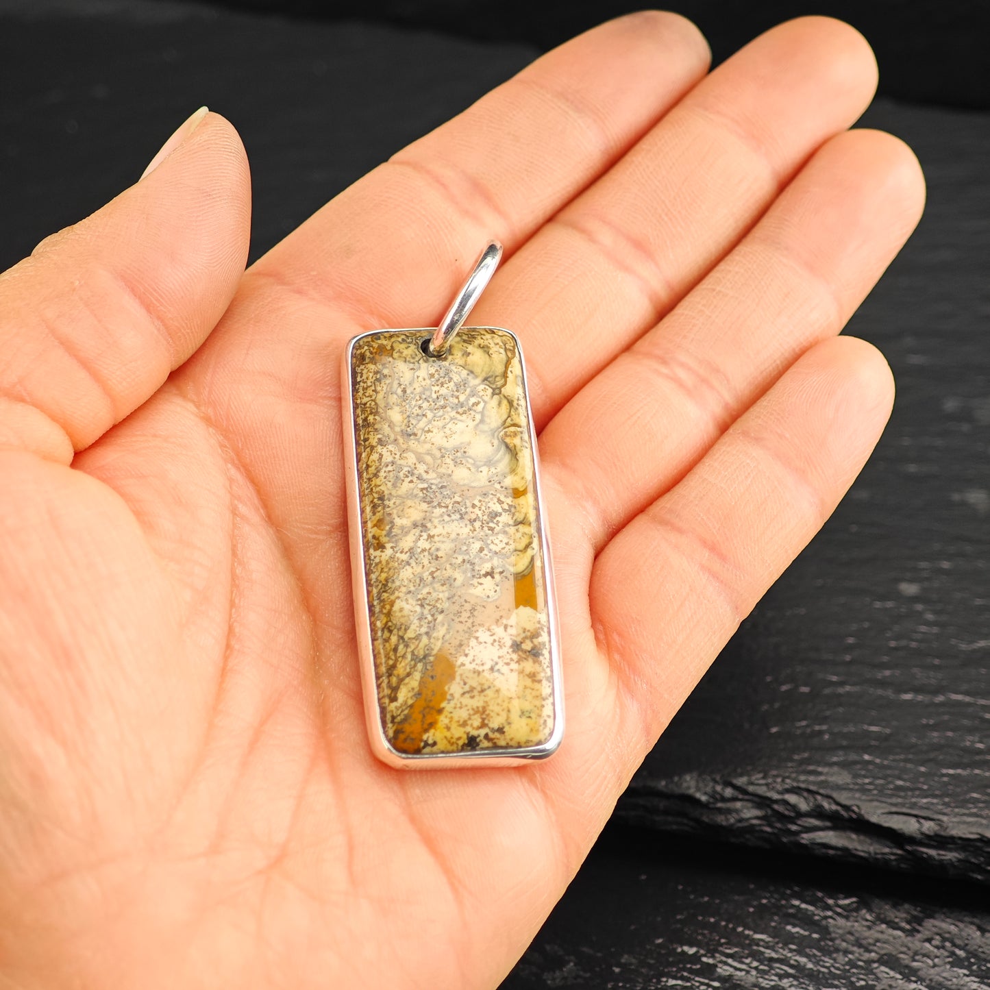 Signed Harlene Korey, Kalibre Gemstone Pendant, Sterling Silver P3019
