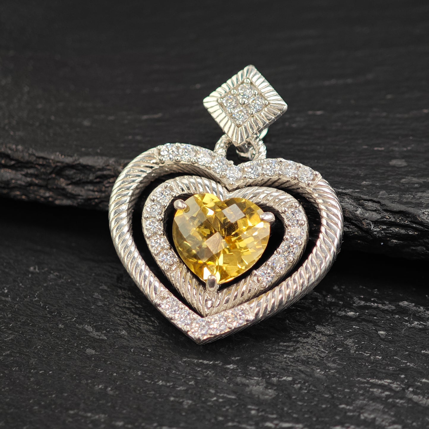 Choice of Judith Ripka Heart, Multi-stone Pendants, Sterling Silver P3021
