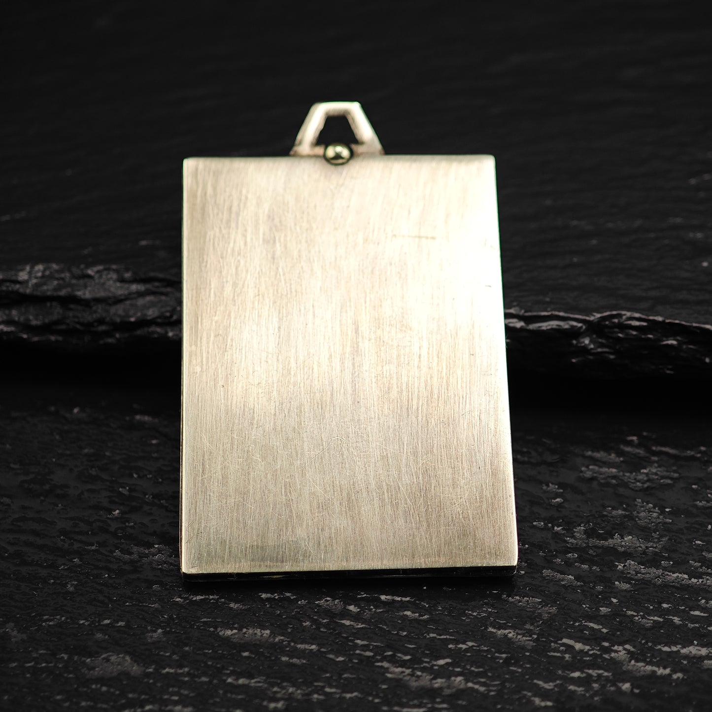 Antique Book Picture Locket Pendant Engraved ECA, Sterling Silver P3023