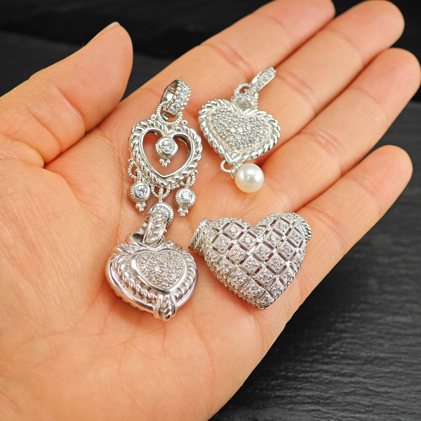 Choice of Judith Ripka Heart Pendants, Sterling Silver P3025