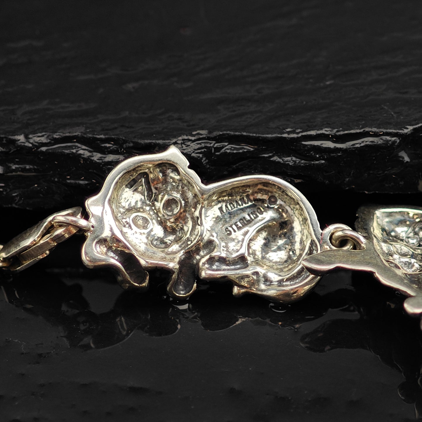 Vintage Kabana Cat Link Sterling Silver Bracelet 7" BR3097