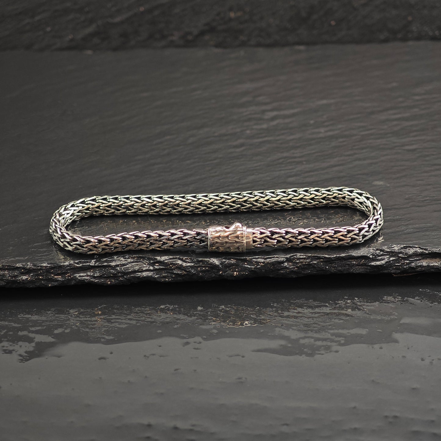 Vintage 6mm John Hardy Wheat Chain Sterling Silver Bracelet 8 1/4" BR3100