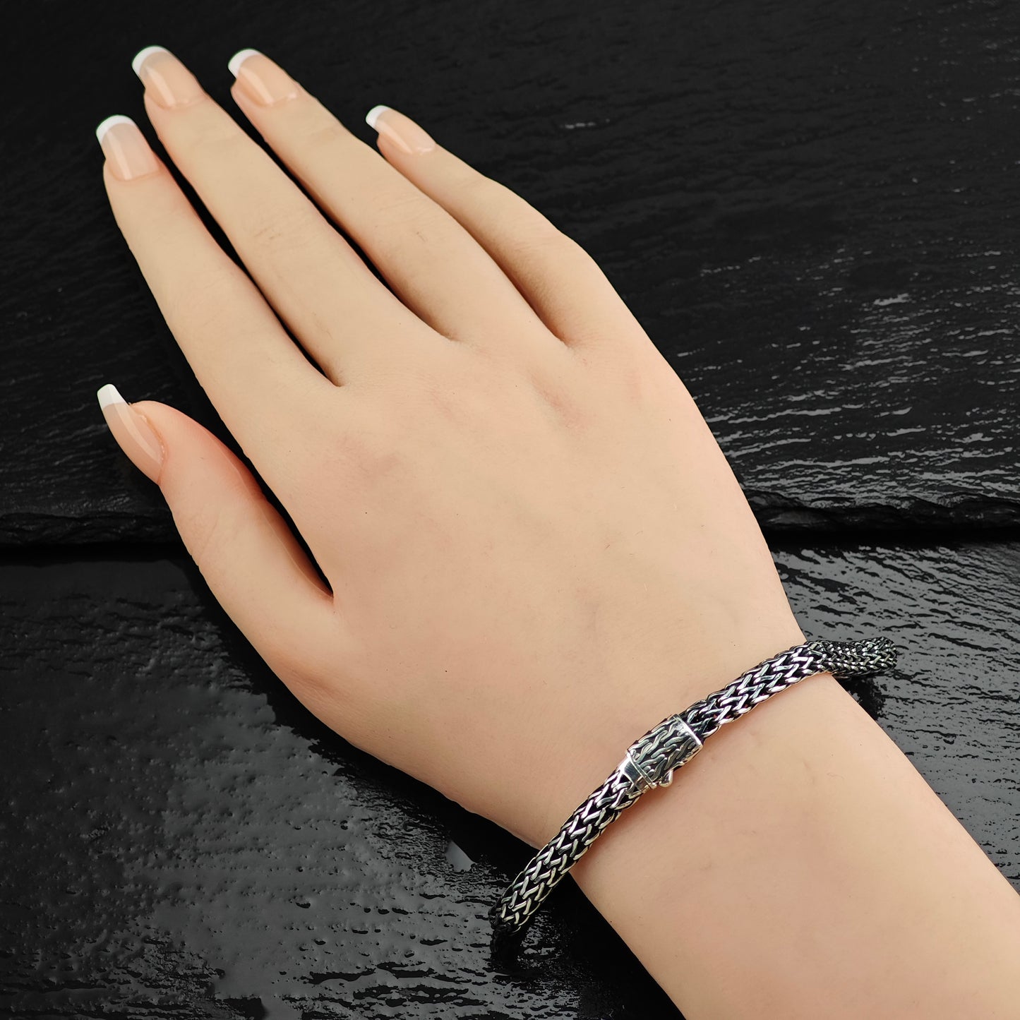Vintage 6mm John Hardy Wheat Chain Sterling Silver Bracelet 8 1/4" BR3100
