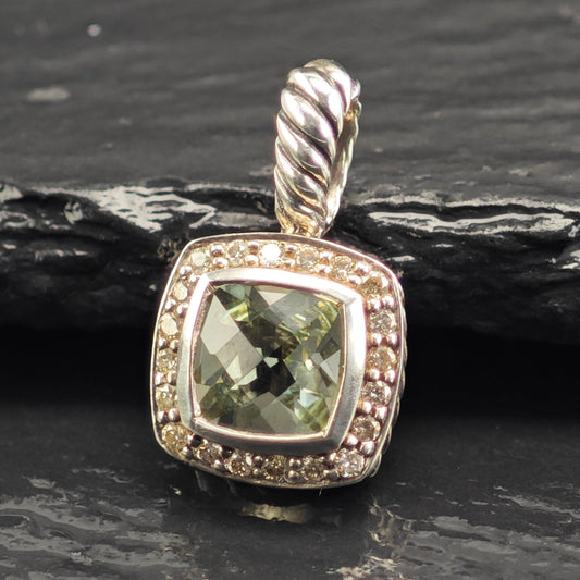 David Yurman Petite Albion Diamond Pendant Sterling Silver P3078