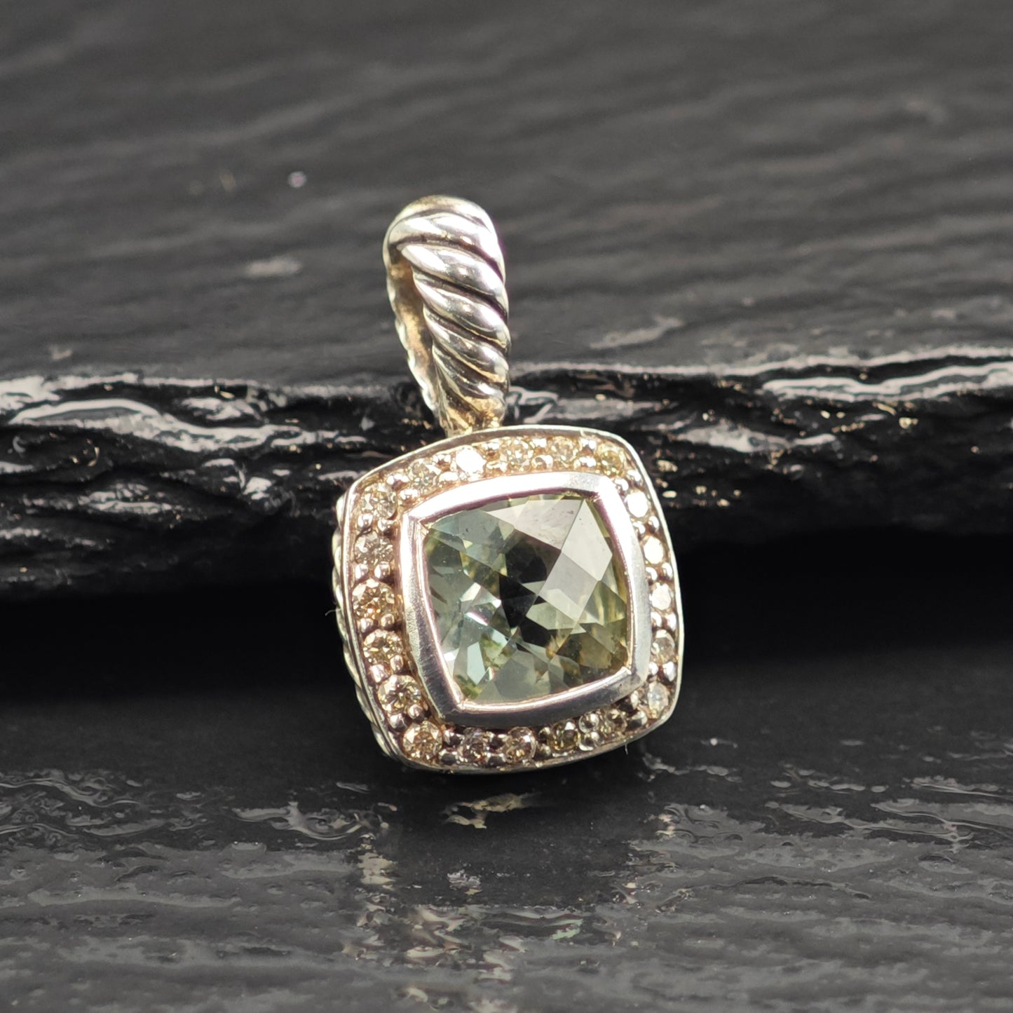 David Yurman Petite Albion Diamond Pendant Sterling Silver P3078