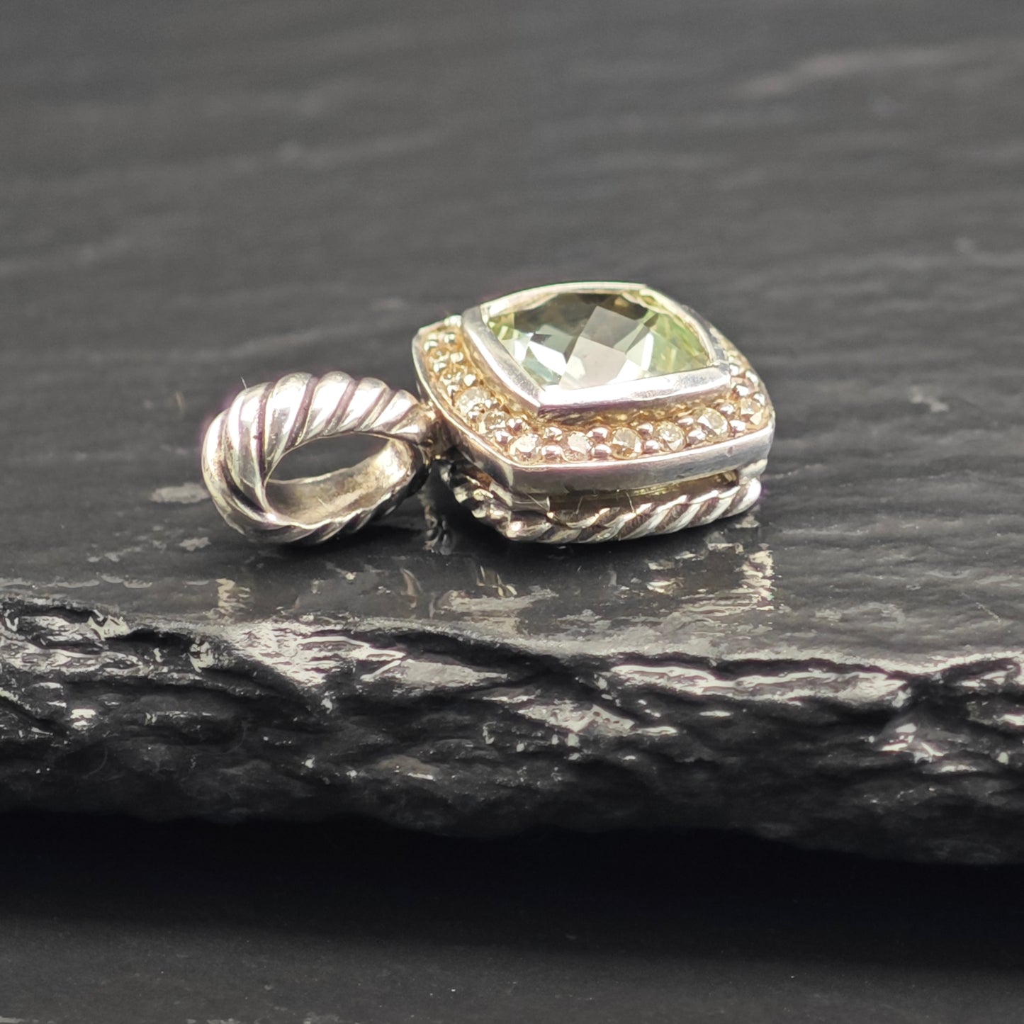David Yurman Petite Albion Diamond Pendant Sterling Silver P3078