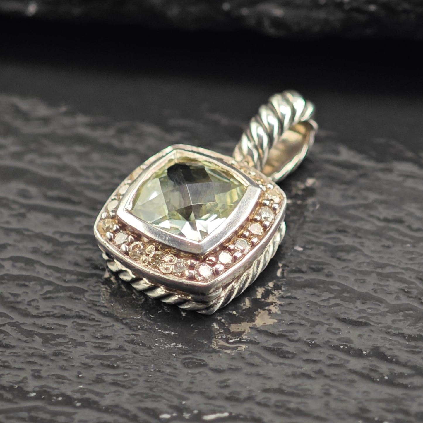 David Yurman Petite Albion Diamond Pendant Sterling Silver P3078