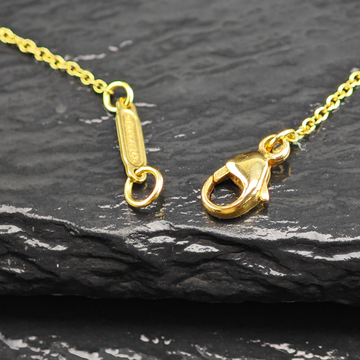 Vintage Tiffany & Co.  Sterling Silver Gold 23mm 18k Gold Bow Necklace N2780