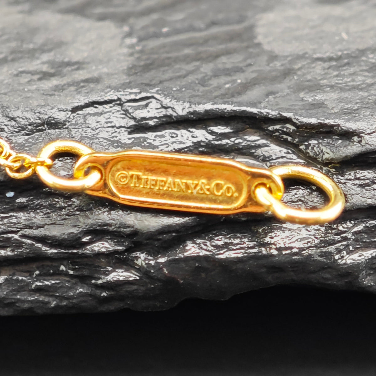 Vintage Tiffany & Co.  Sterling Silver Gold 23mm 18k Gold Bow Necklace N2780
