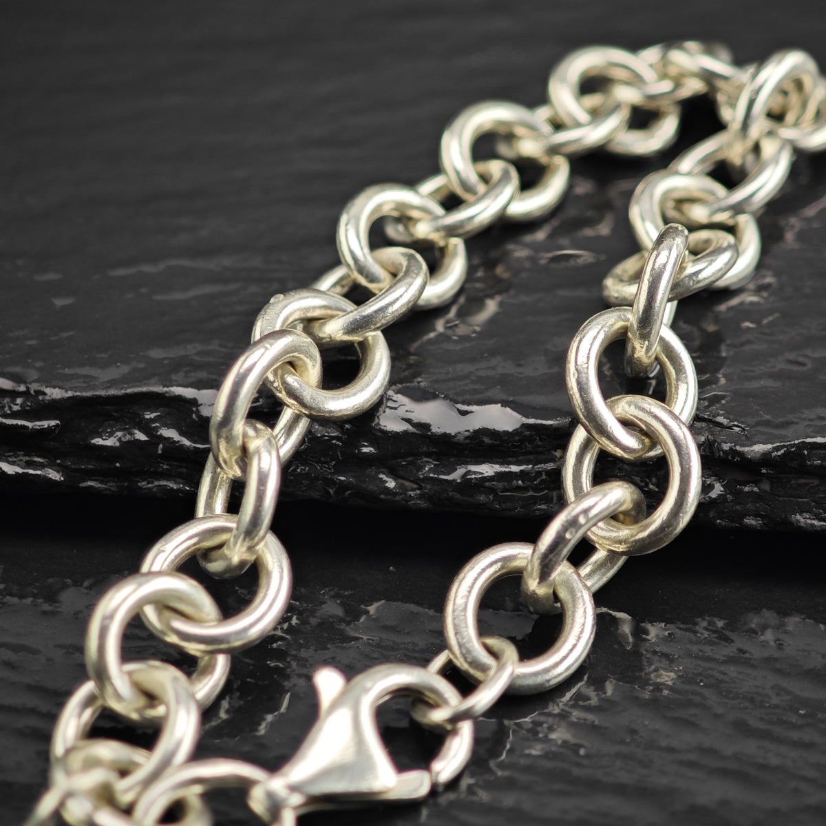 Vintage Tiffany & Co. Circle Tag Sterling Silver Bracelet Sz 7" BR3159