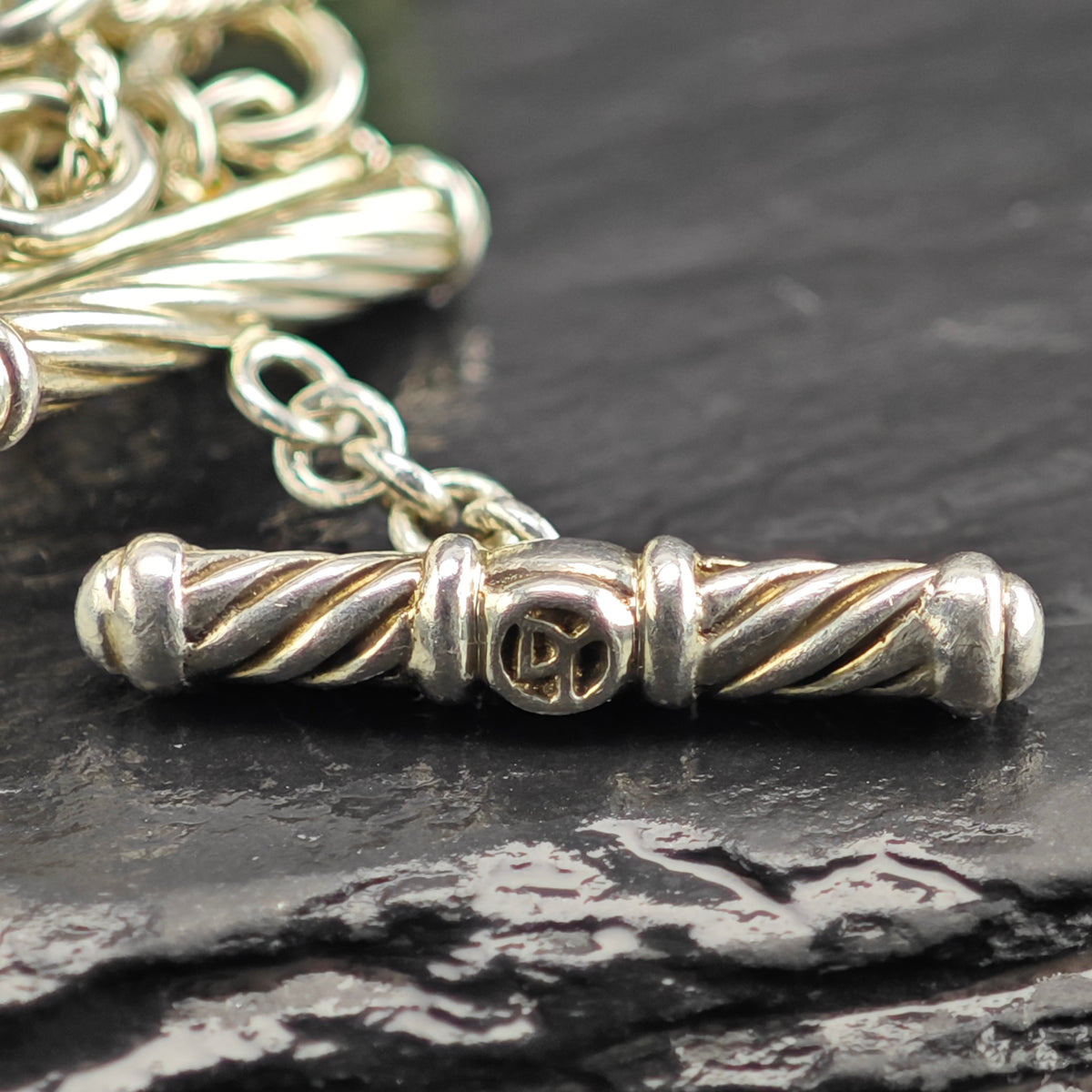 Vintage David Yurman Multistone 5 Strand Link Sterling Silver Bracelet Sz 6 1/2" BR3164