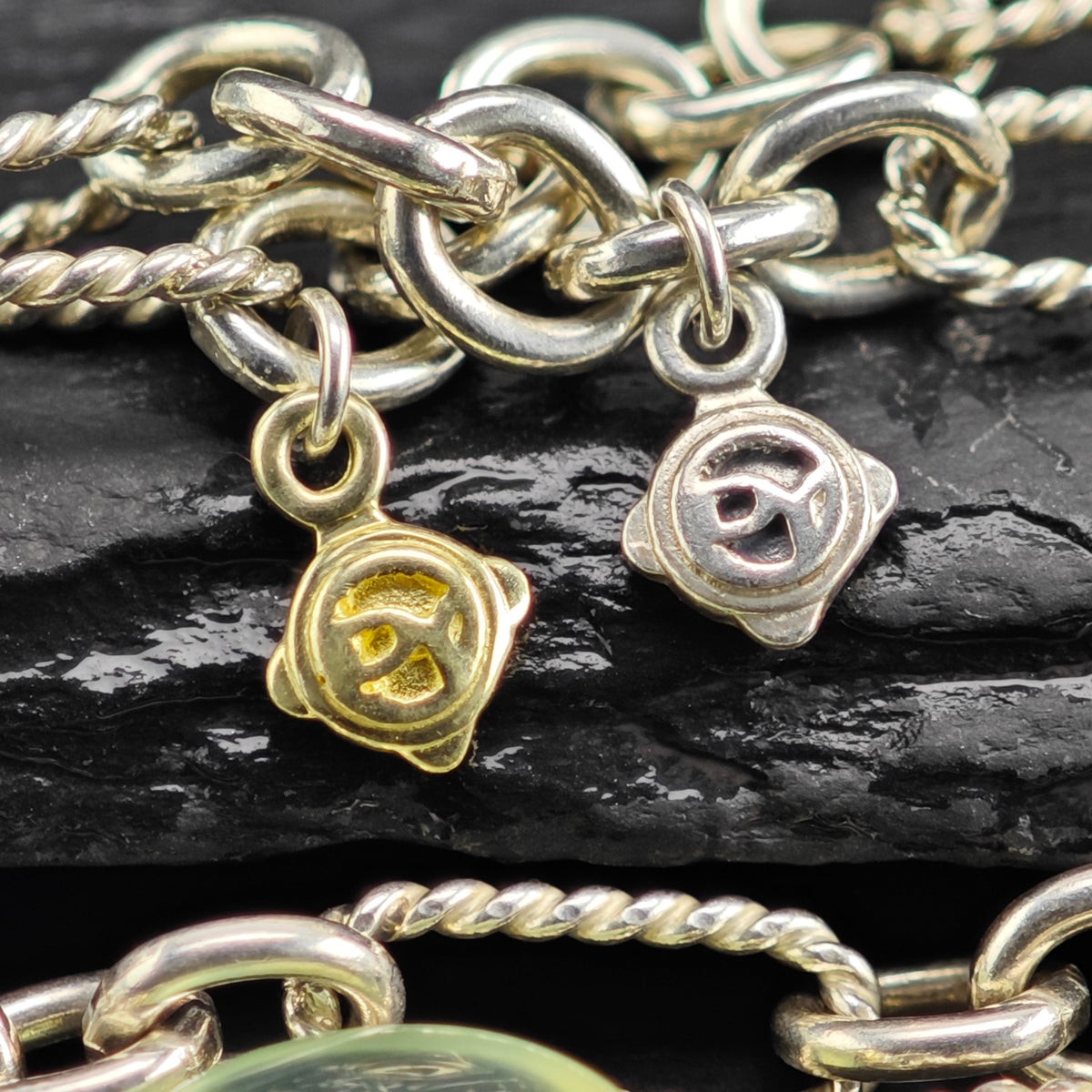 Vintage David Yurman Multistone 5 Strand Link Sterling Silver Bracelet Sz 6 1/2" BR3164