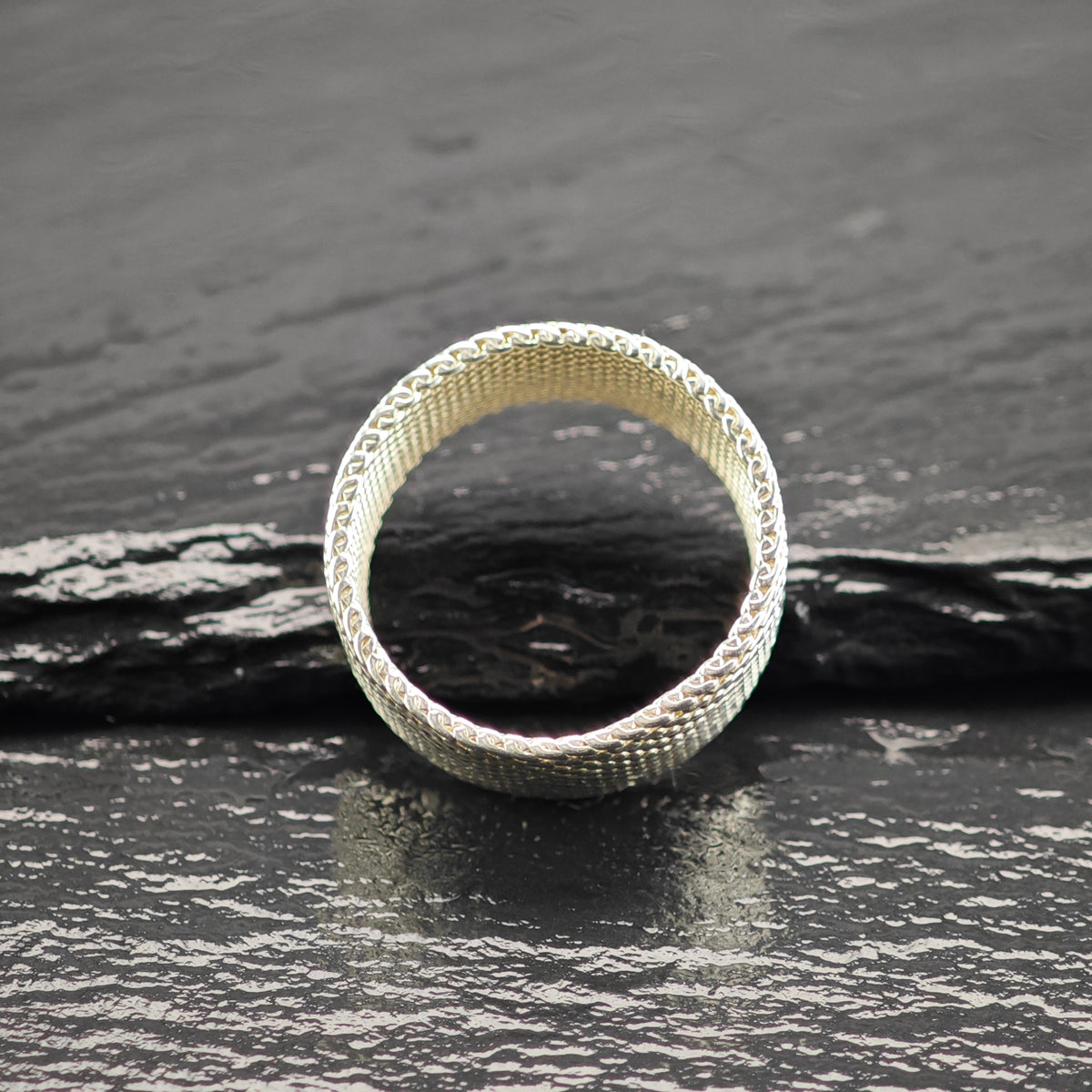 Vintage Tiffany & Co. Somerset Band Sterling Silver Ring Sz 9 R6855